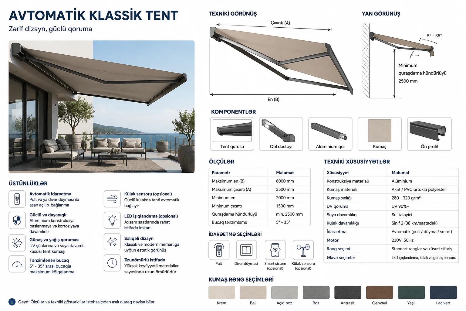 Klassik tent sistemləri — texniki təqdimat